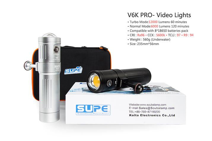 V6K.II PRO (12,000 lumens) - Our Favorite Professional Light w/ Extended Battery