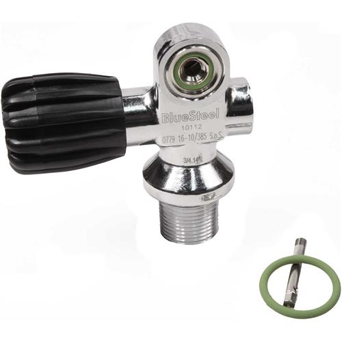 Blue Steel DIN/Yoke Valve 3000 PSI Right-Handed