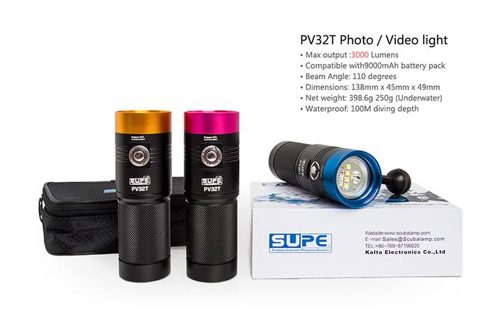 PV32T (3000 Lumens / 1200 Lumen Spot) - Flood (White, Red, Blue LEDs)