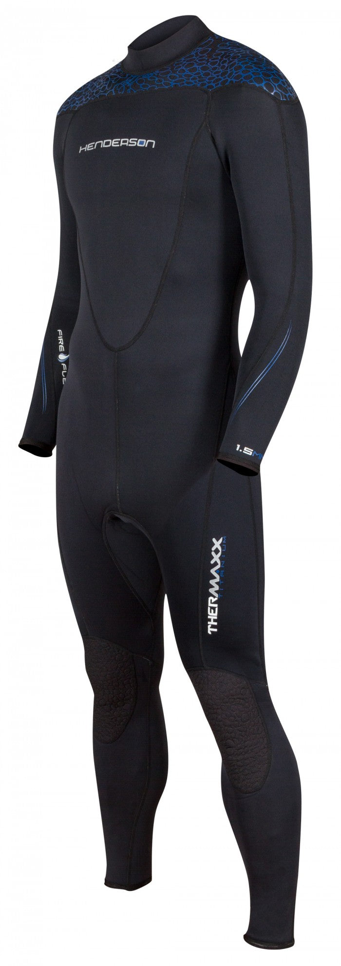 left side of Black / Blue Wetsuit