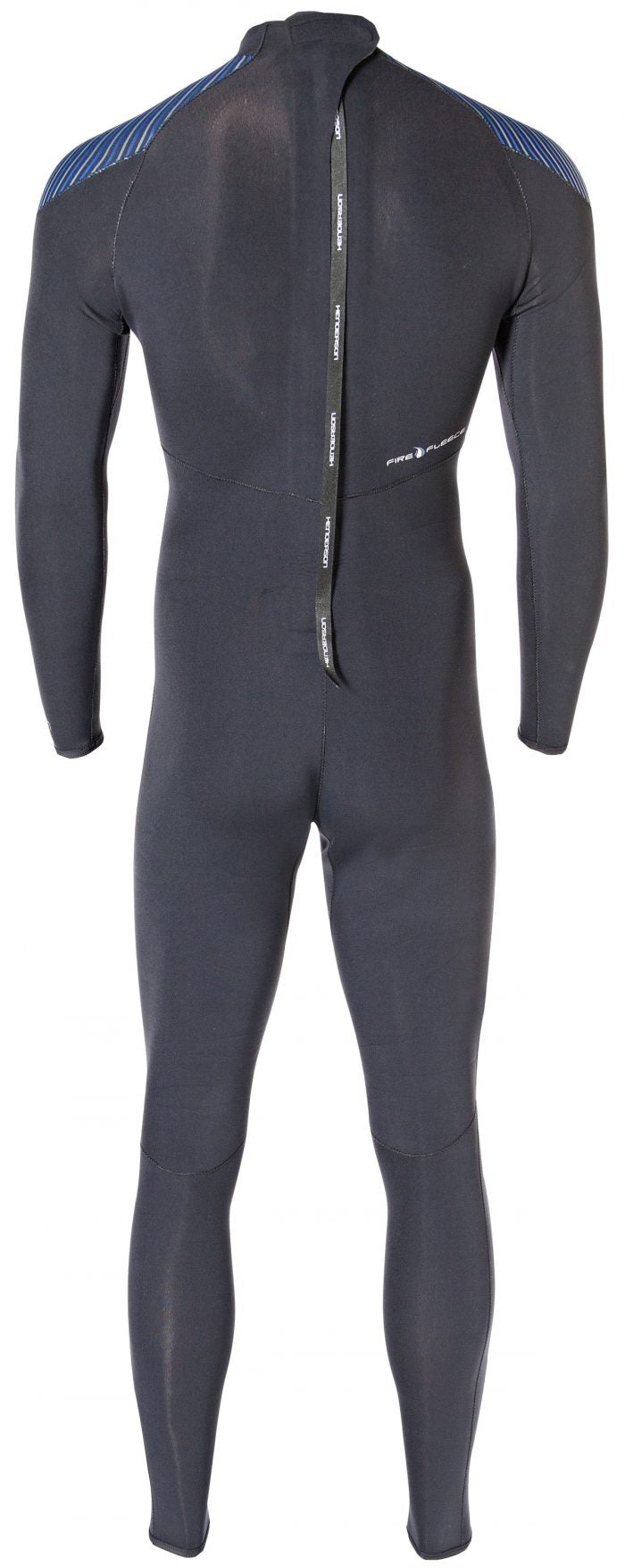 Back of Black / White / Blue Wetsuit