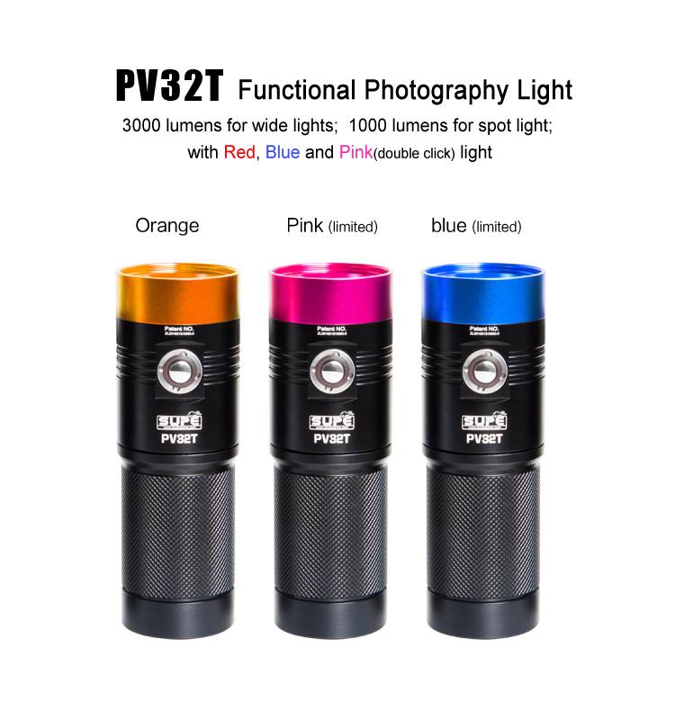 PV32T (3000 Lumens / 1200 Lumen Spot) - Flood (White, Red, Blue LEDs)